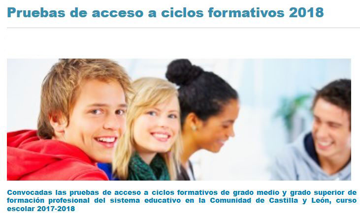 Pruebas de acceso a Ciclos Formativos 2018