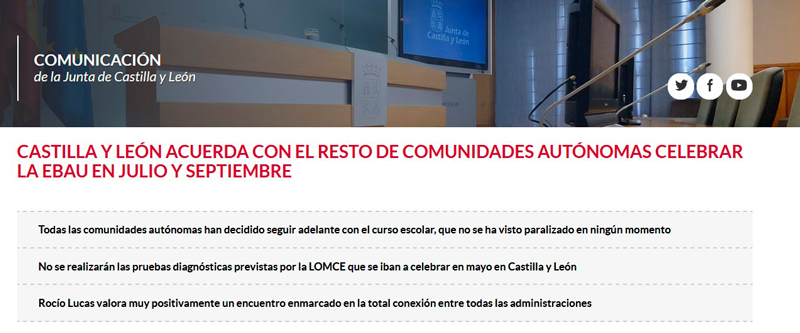 Comunicado JCYL
